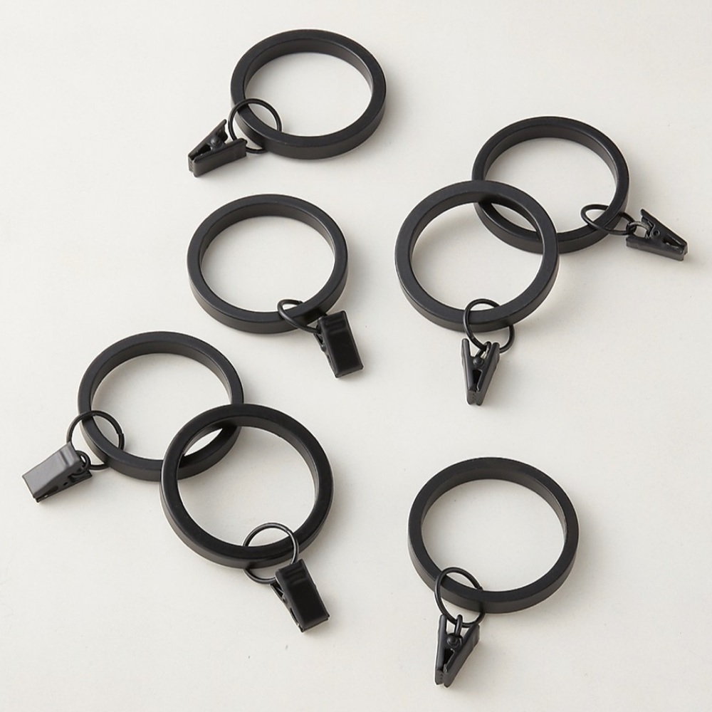 4 CB2 Clip Ring Sets of 7, black metal, 28 total